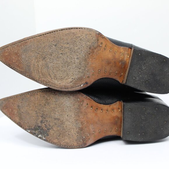 African Boots Co Only Leather Black Lizard Cowboy Western Boots Size 9 USA - Picture 8 of 8